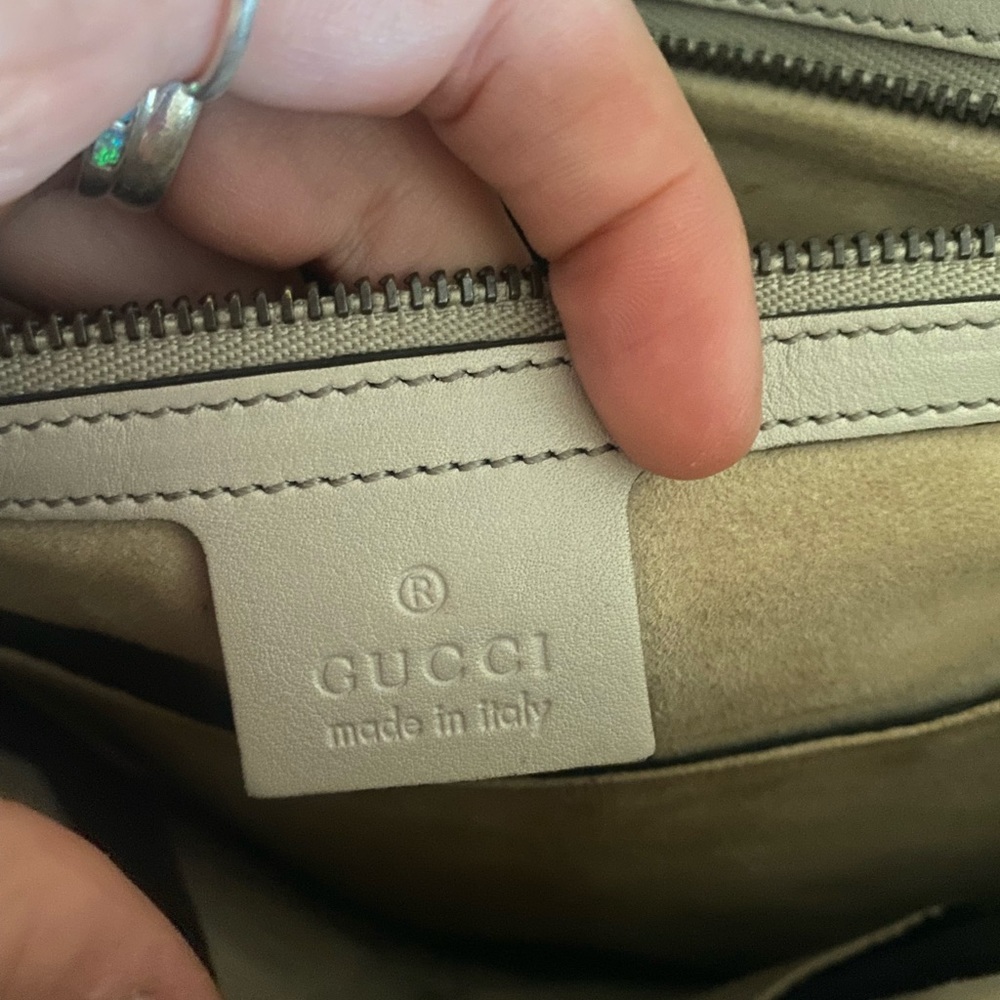 Gucci Neutral Bright Bit Python Embossed Leather … - image 8